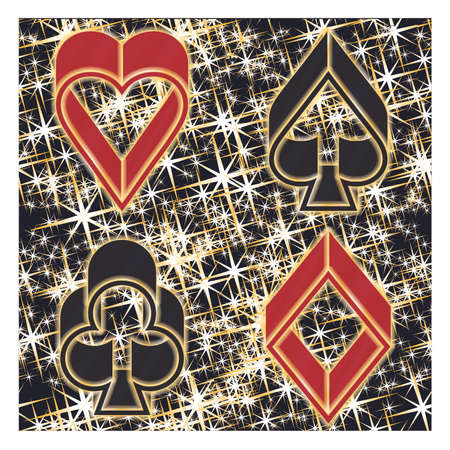 Poker casino invitation card, vector illustration.