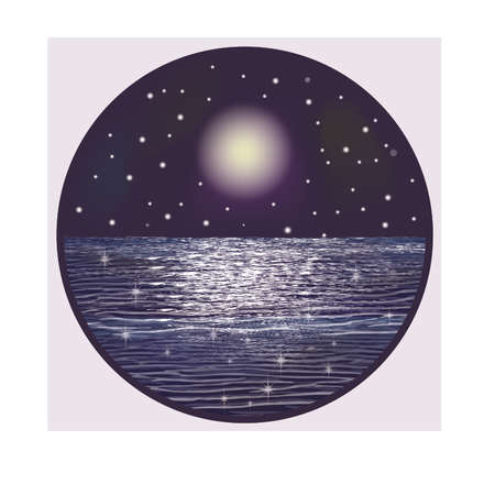 Underwater southern night card, vector illustrationのイラスト素材