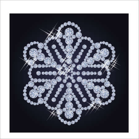 Diamond snowflake xmas card, vector illustrationのイラスト素材