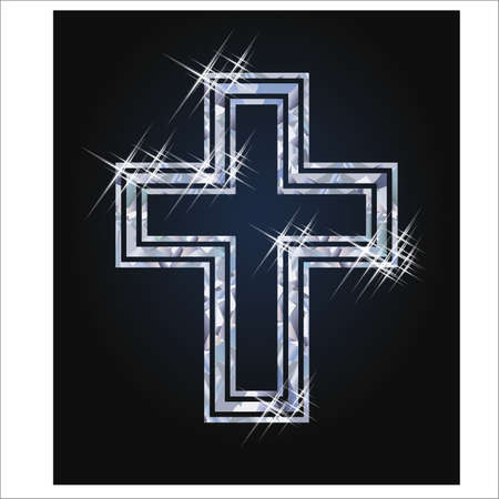 Happy Easter cross banner, vector illustrationのイラスト素材