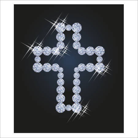 Happy Easter diamond cross. vector illustrationのイラスト素材