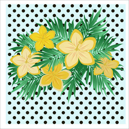 Fashion floral polka card, vector illustrationのイラスト素材