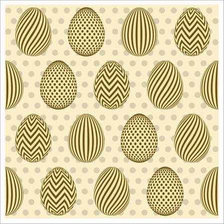Happy Easter seamless card with eggs, vector illustrationのイラスト素材
