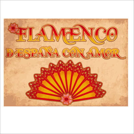 Flamenco Spain love card colors of Spanish flag, vector illustrationのイラスト素材