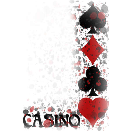 Casino poker invitation card, background with poker cards element, vector illustrationのイラスト素材