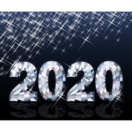 Diamond new 2020 year background, vector illutrationのイラスト素材