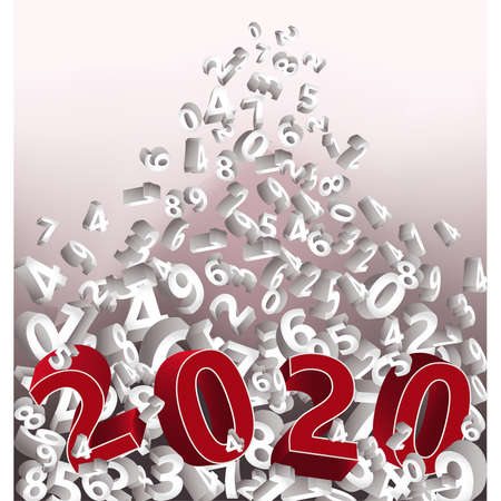 Happy new 2020 year background, vector illustration