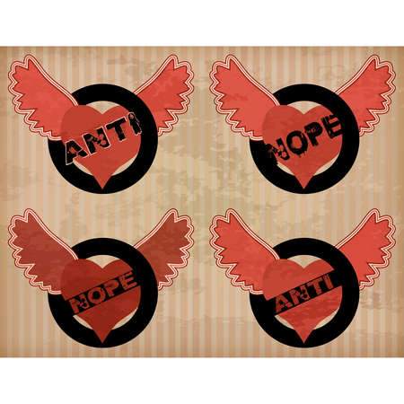 Anti valentine's day party icons, vector illustrationのイラスト素材