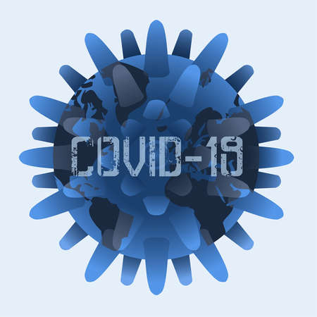 Coronavirus Covid-19 infects planet Earth. vector illustrationのイラスト素材