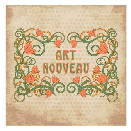 Floral banner in art nouveau style, vector illustrationのイラスト素材