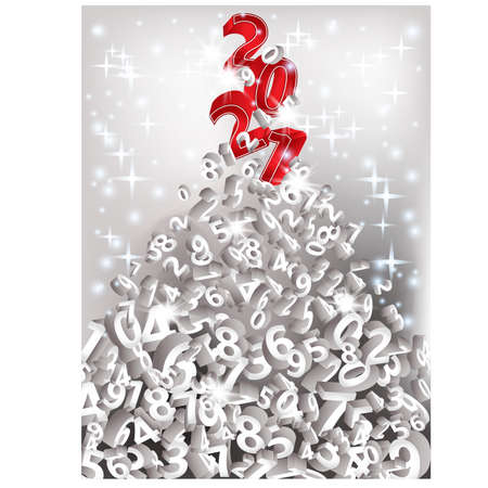 New 2021 Year 3d invitation card, vector illustrationのイラスト素材