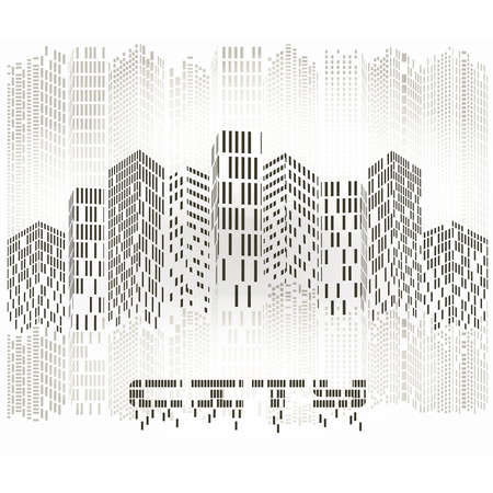 Abstract Futuristic Digital City wallpaper, vector illustrationのイラスト素材