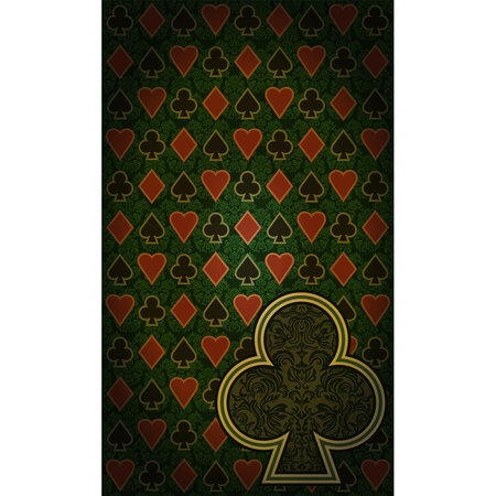 Casino vintage clubs poker card, vector illustrationのイラスト素材