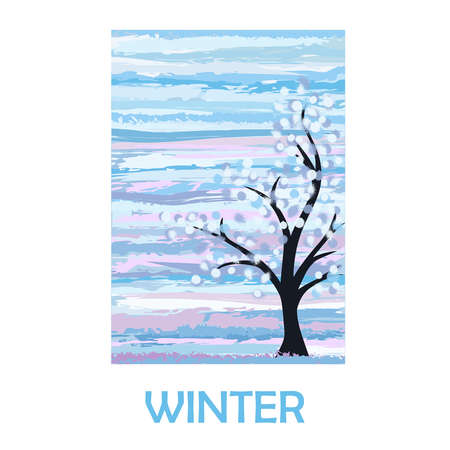 Seasons Winter card, vector illustrationのイラスト素材