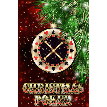 Christmas casino invitation card, New 2022 year, vector illustrationのイラスト素材