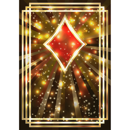 Poker card diamonds, casino banner, vector illustrationのイラスト素材