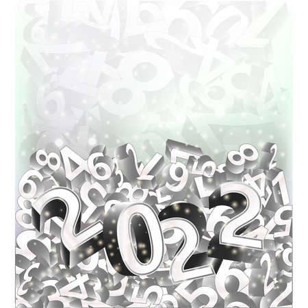 Happy 2022 new year banner 3d, vector illustrationのイラスト素材