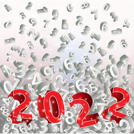 Happy 2022 new year greeting card 3d, vector illustrationのイラスト素材