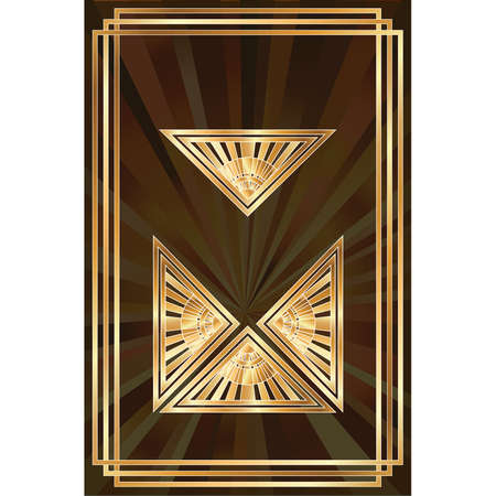 Art deco golden pattern card, vector illustrationのイラスト素材
