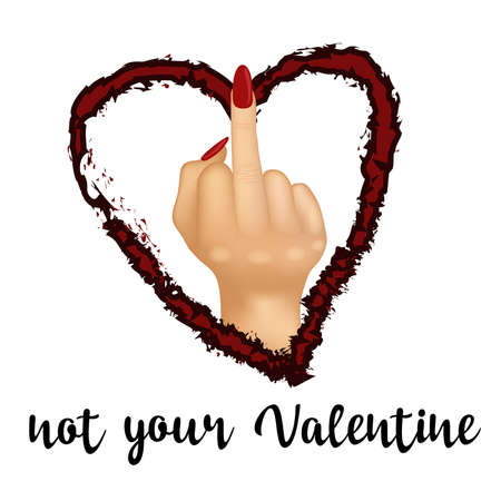 Not your Valentine  card, vector illustrationのイラスト素材