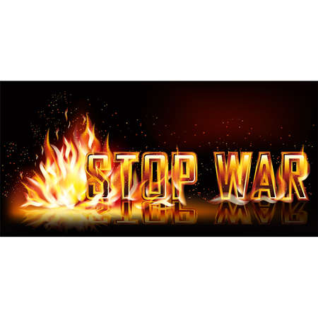 Stop War fire banner, vector illustrationのイラスト素材