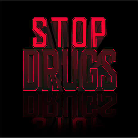 Stop drugs 3d vip card, vector illustrationのイラスト素材