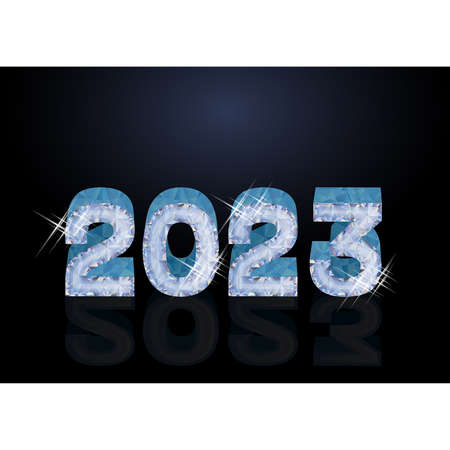 Diamond 2023 New year vip banner, vector illustrationのイラスト素材