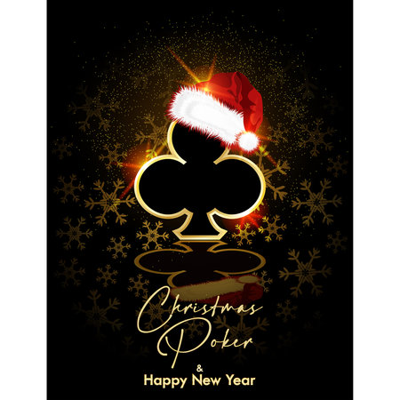 New year banner. Christmas Casino poker club sign, vector illustrationのイラスト素材