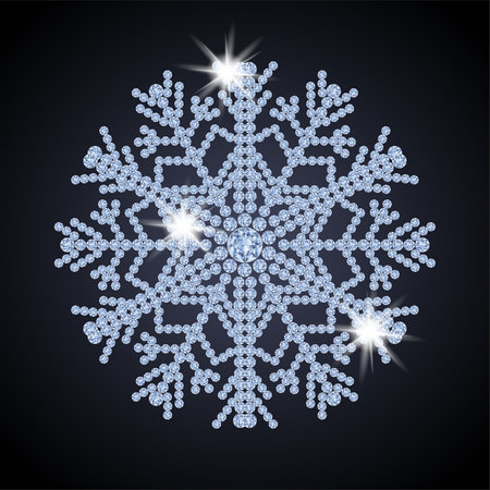 Diamond winter snowflake background,vector illustrationのイラスト素材