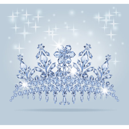 Crystals Princess Diamond tiara, vector illustrationのイラスト素材