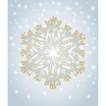 Happy New year card with xmas snowflake, vector illustrationのイラスト素材