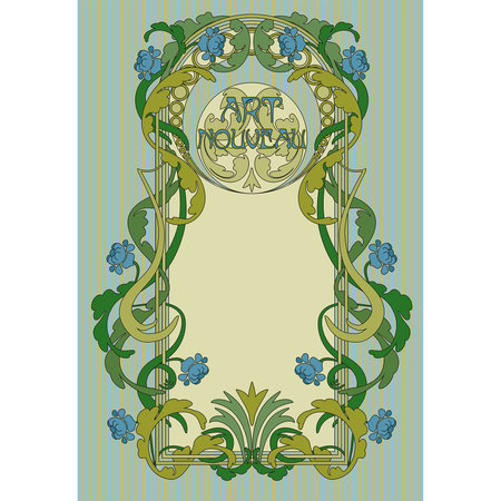 Floral frame vip card in art nouveau style, vector illustrationのイラスト素材
