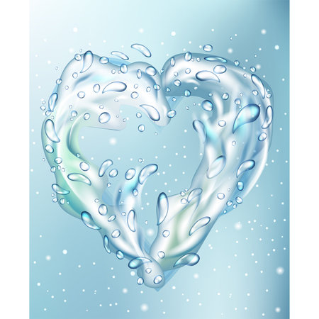 Eco banner, heart of water, vector illustrationのイラスト素材