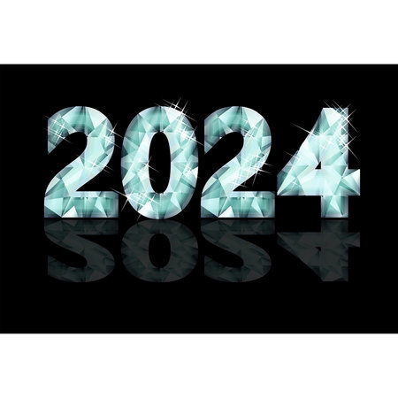 Happy New 2024 diamond year background, vector illustration