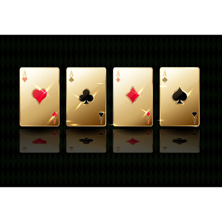 Casino wallpaper with poker cardss, vector illustration