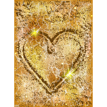 Sand poker hearts card, underwater. vector illustrationのイラスト素材