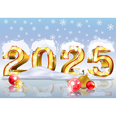 Happy New 2025 golden year, vip card,  vector illustrationのイラスト素材