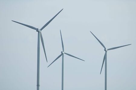 three windturbines Franceの写真素材