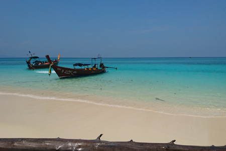 Boats in Bamboo Island famous beach in Thailandのeditorial素材