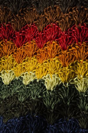 Multi colored crochet tissue made of fique, a south american natural fibre 