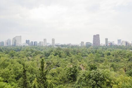 Mexico city / Mexico; May 21, 2014: view of Chapultepec Forest and Mexico City from Chapultepec Castleのeditorial素材