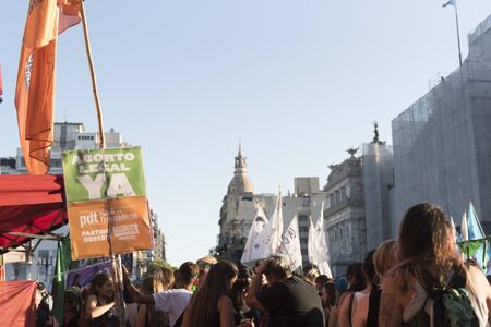 Capital Federal, Buenos Aires / Argentina; Feb 19, 2020: rally in favor of legal, safe and free...