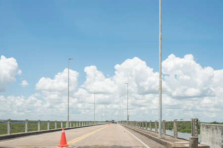 Libertador General San Martin, a highway bridge that crosses the Uruguay River and connects Argentina with Uruguayのeditorial素材