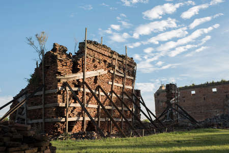 Carmelo, Colonia / Uruguay; Dec 27, 2018: Jesuit ancient ruins in the Estancia del RÃ­o de las Vacas, known today as the Calera de las Huerfanasのeditorial素材