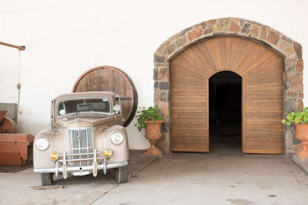 Carmelo, Colonia / Uruguay; Dec 27, 2018: Classic car, in the Irurtia vineyards.のeditorial素材