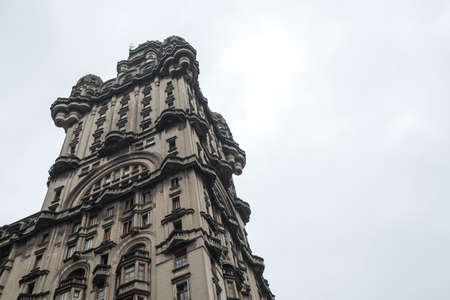 Montevideo / Uruguay, Dec 29, 2018: exterior view of the Salvo Palace, the tallest building in Latin...