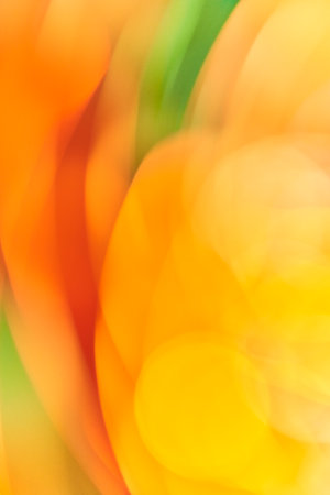 Artistic abstract colorful background in vivid colors, yellow, orange and green. Smooth and flowing design, energetic and vibrant.の写真素材