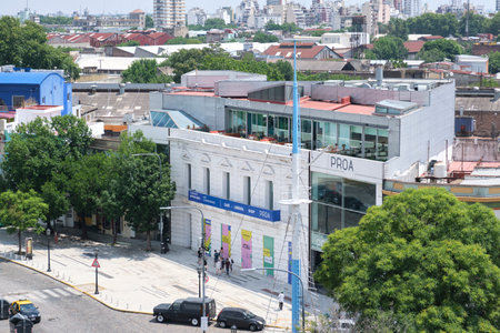 Jan 16, 2022, Buenos Aires, Argentina: Fundacion Proa, private art center in the touristic neighborhood of La Bocaのeditorial素材
