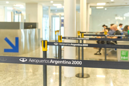 Buenos Aires, Argentina, November 18, 2022: Waiting room in the boarding area of the Jorge Newbery International Airport.のeditorial素材