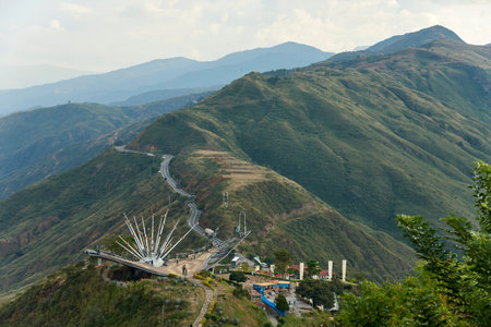 Aratoca, Santander, Colombia, Nov 23, 2022: Chicamocha National Park, Panachi, a popular tourist destination with spectacular scenery and attractions.のeditorial素材